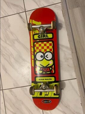 Girl x Keroppi Red Kids Skateboard - Sean Malto Graphic